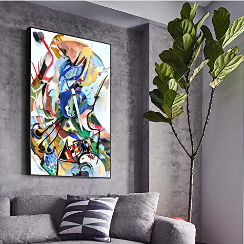 Yooyu Wassily Kandinsky Leinwand Malerei Berühmte Kunstwerk Poster und Drucke Wandkunst Bilder für Wohnzimmer Home Decoration 70x90cm rahmenlos von Yooyu