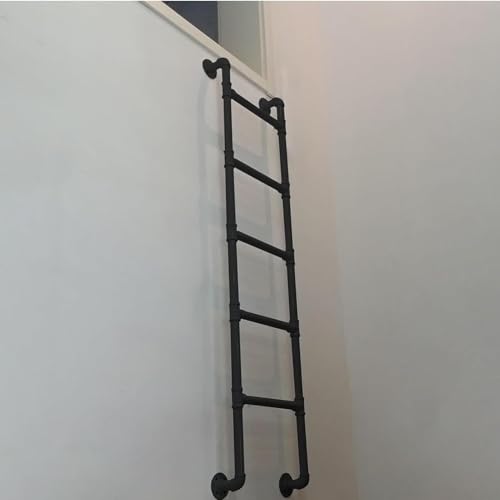Robuste Trittleiter aus Metall, Ausstieg aus Kellerfenster, Schachtleiter, wandmontierte Dachbodenleiter, platzsparende Kletterleitern für Zuhause, Wohnheim, Etagenbett, Bibliothek(200cm/79in) von Yopappol