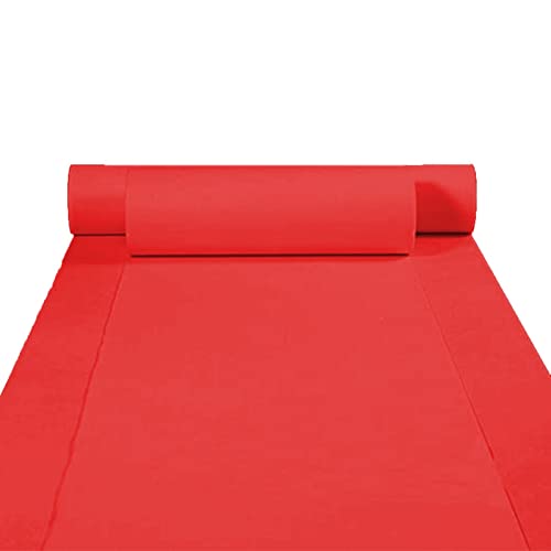 Roter Gangläufer-Teppich, 10 m, 20 m, 30 m, 50 m, 2 mm dick, rutschfester Event-Zeremonie-Gehweg-Teppich für Hochzeitsfeier-Dekorationen im Innen- und Außenbereich, Empfangsteppich ( Size : 1.5x50m ) von Yopappol