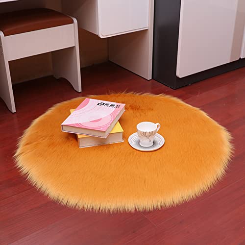 Moderner weicher zotteliger Teppich, grau, flauschig, dekorativer Teppich, flauschig, graue Teppiche für Schlafzimmer, pelziger Teppich, Orange, 70 cm von Yopeango