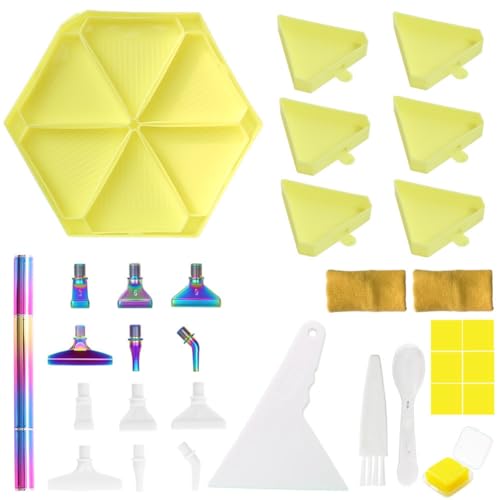 Yopeissn 6-Gitter-Palette, Diamant-Malerei-Tablett-Kits, Sechseck-Bohrplatte mit Großer Kapazität, Diamant-Malstift, Kunst, Kreuzstich, D Yopeissn 6-Gitter-Palette, Diamant-Malerei-Tablett-Kits, Sechseck-Bohrplatte mit Großer Kapazität, Diamant-Malstift, Kunst, Kreuzstich, D von Yopeissn