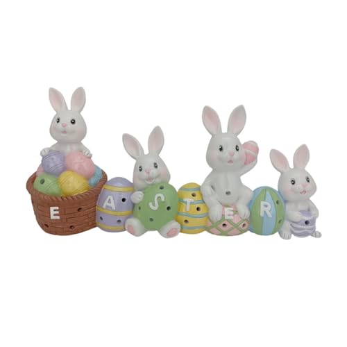 Yopeissn Osterhase-Dekoration für Schlafzimmer, Niedlich – 2D-Osterei, Hase, Häschen-Party-Herzstück, Ausschnitte, TV-Schrank, Langlebig, Einfach zu Verwenden von Yopeissn