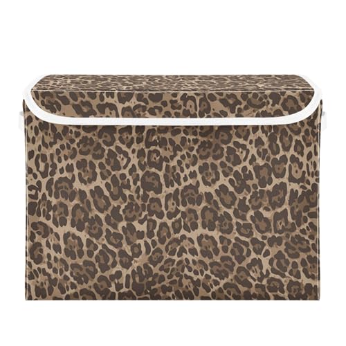 Yopersonalizes Aufbewahrungsboxen mit Deckel, brauner Leopardenmuster, faltbarer Stoff-Aufbewahrungswürfel mit Griffen, Aufbewahrungskörbe für Regale, Kleidung, Spielzeug, Kleiderschrank, 42 x 32 x 30 Yopersonalizes Aufbewahrungsboxen mit Deckel, brauner Leopardenmuster, faltbarer Stoff-Aufbewahrungswürfel mit Griffen, Aufbewahrungskörbe für Regale, Kleidung, Spielzeug, Kleiderschrank, 42 x 32 x 30 von Yopersonalizes