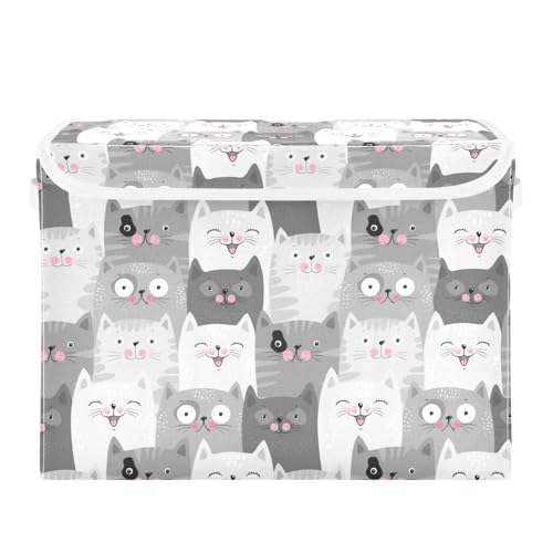 Yopersonalizes Aufbewahrungsboxen mit Deckel, niedliche Katze, Kätzchen, faltbar, Stoff-Aufbewahrungswürfel mit Griffen, Aufbewahrungskörbe für Regale, Kleidung, Spielzeug, Kleiderschrank, 42 x 32 x Yopersonalizes Aufbewahrungsboxen mit Deckel, niedliche Katze, Kätzchen, faltbar, Stoff-Aufbewahrungswürfel mit Griffen, Aufbewahrungskörbe für Regale, Kleidung, Spielzeug, Kleiderschrank, 42 x 32 x von Yopersonalizes