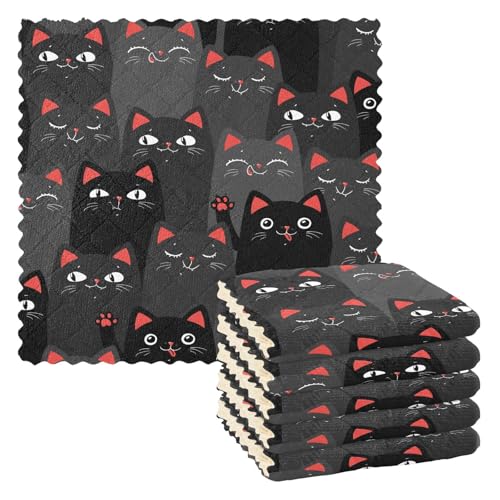 Yopersonalizes Reinigungstücher, 6 Stück, lustiges Tier, Katze, Geschirrtuch, Küchen-Geschirrtücher zum Abwaschen, saugfähig, wiederverwendbar, Catering, Bar, Geschirrtuch für Zuhause, Haushalt Yopersonalizes Reinigungstücher, 6 Stück, lustiges Tier, Katze, Geschirrtuch, Küchen-Geschirrtücher zum Abwaschen, saugfähig, wiederverwendbar, Catering, Bar, Geschirrtuch für Zuhause, Haushalt von Yopersonalizes