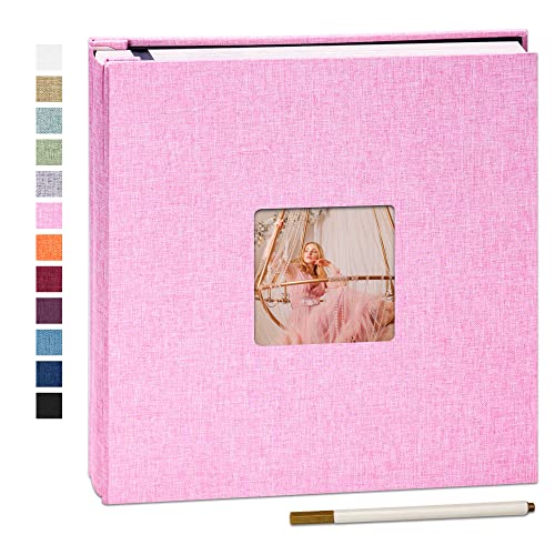 Yopih Selbstklebende 10x15 Fotoalbum Einkleben und zum Selbstgestalten Groß leinen Photoalbum mit 40 weißen Seiten, Hochzeit Jahrestag Geburtstag Geschenke, mit einem Kugelschreiber, 28x27cm von Yopih