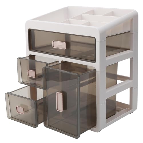 Yopption Medikamentenbox aufbewahrung, mit 4 Schubladen, groß kapazität, Hausapotheke, Medikamentenbox Organizer, Multi Sortierbox für Schmuck, für Zuhause, Büro, Wohnheim, 28x20x32cm von Yopption