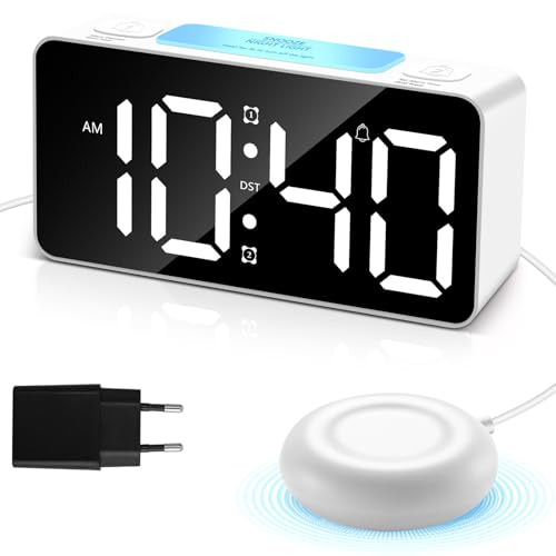Yopption Vibrierender Wecker mit Bettschüttler, digitaler RGB- Wecker mit Dimmer, Schlummerfunktion und Batterie- Backup für Tiefschläfer Yopption Vibrierender Wecker mit Bettschüttler, digitaler RGB- Wecker mit Dimmer, Schlummerfunktion und Batterie- Backup für Tiefschläfer von Yopption