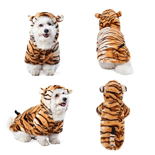Yoption Hunde-Tiger-Kostüm, Haustier-Kostüm, Halloween, Cosplay, Kapuzenpullover, lustige Outfits für Welpen, Hunde, Kätzchen, Größe L Yoption Hunde-Tiger-Kostüm, Haustier-Kostüm, Halloween, Cosplay, Kapuzenpullover, lustige Outfits für Welpen, Hunde, Kätzchen, Größe L von Yoption