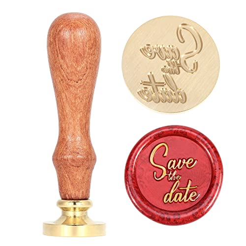 Yoption Save The Date Wachssiegelstempel, Vintage-Siegelwachs-Stempel, Messingkopf und Holzhilt für Hochzeit, Weihnachten, Party, Einladungen, Umschläge, Geschenkverpackung Yoption Save The Date Wachssiegelstempel, Vintage-Siegelwachs-Stempel, Messingkopf und Holzhilt für Hochzeit, Weihnachten, Party, Einladungen, Umschläge, Geschenkverpackung von Yoption