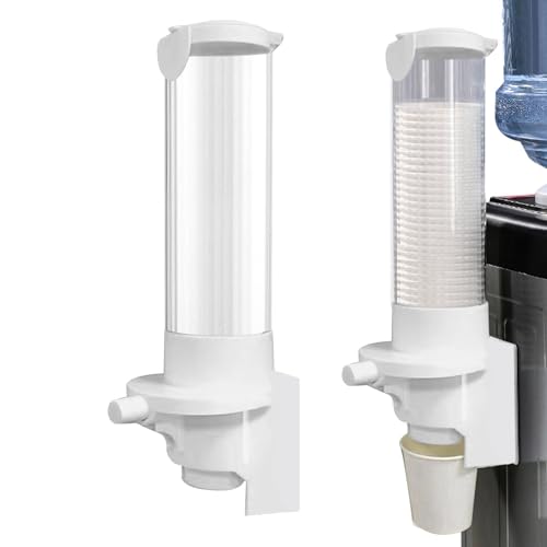 Yorajuy Becherspender, Druckknopf-Becherspender, An Der Wand Montierter Wasserbecherhalter, Automatischer Papierentferner, Passend Für 7-Unzen-Kegelbecher Oder Becher Mit Flachem Boden von Yorajuy