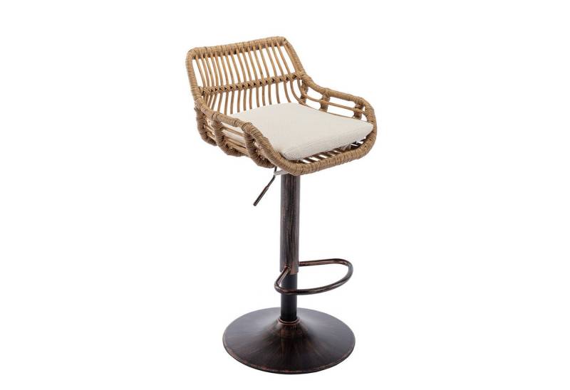Yorbay Barhocker (2 St., Rattan + Metall), 360° Drehbar, Höhenverstellbar mit Rückenlehne von Yorbay