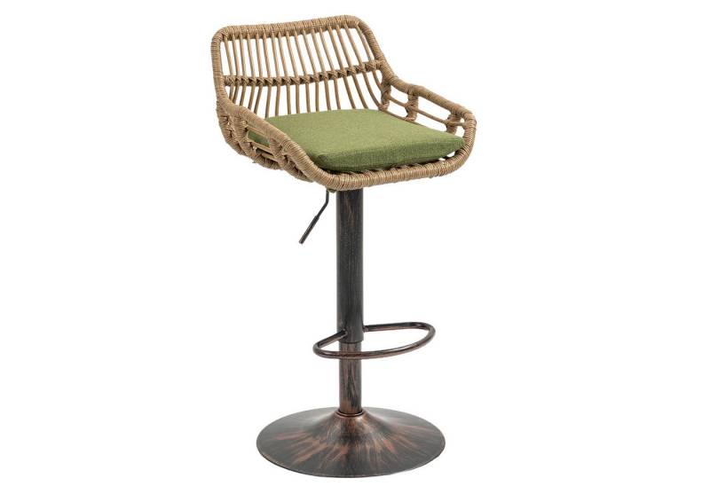 Yorbay Barhocker (2 St., Rattan + Metall), 360° Drehbar, Höhenverstellbar mit Rückenlehne von Yorbay