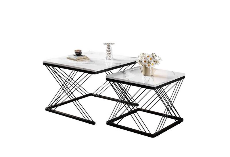 Yorbay Couchtisch 2er Set,Quadratisch Wohnzimmertisch für Wohnzimmer, Balkon und Büro von Yorbay