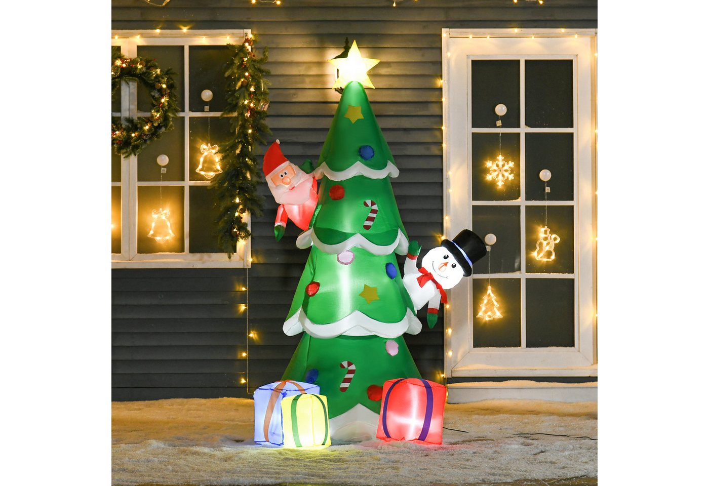 Yorbay Dekofigur Aufblasbare Weihnachtsdekoration mit LED-Licht, Weihnachtsgeschenken von Yorbay