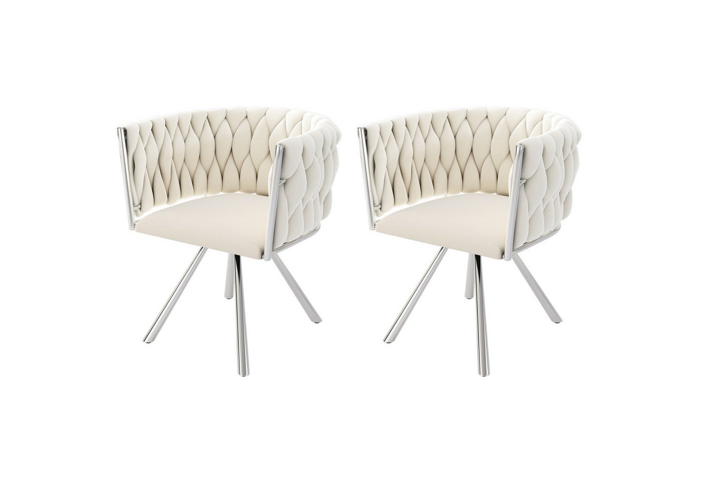 Yorbay Esszimmerstuhl 2er set Linen-Bürostuhl, 360° Drehbar, mit 4 Stützbeinen aus Metall von Yorbay