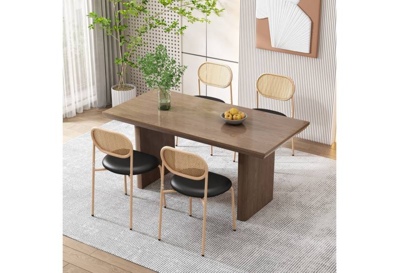 Yorbay Esszimmerstuhl 4er-Set Wohnzimmerstuhl (4 St), mit Rattan-Design, Metallgestell von Yorbay
