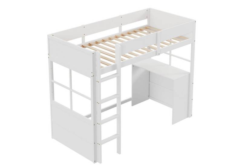 Yorbay Hochbett mit Schreibtisch, Kinderbett 90x200 cm von Yorbay