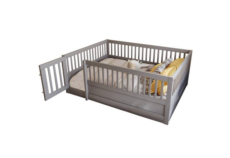 Yorbay Kinderbett mit innovativer Tür- und Zaundesign, 140 x 200 cm, Ideal für Schlaf und Spiel von Yorbay