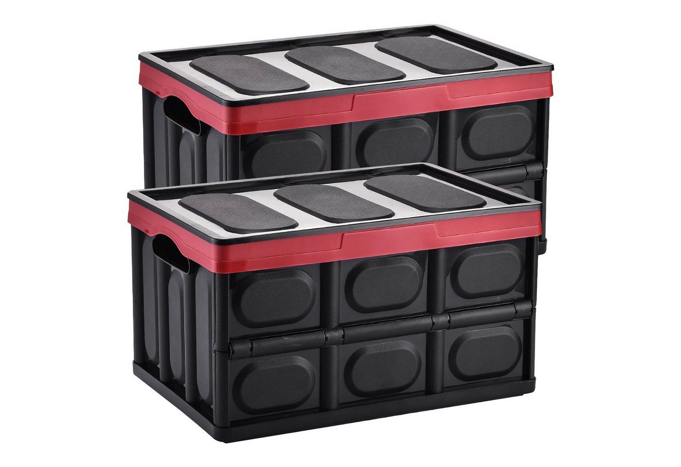 Yorbay Klappbox 2x Klappbox Transportbox Aufbewahrungsbox aus Kunststoff, 23 l, mit Deckel und Handgrif, Fassungsvermögen 23L // 45L auswählbar von Yorbay