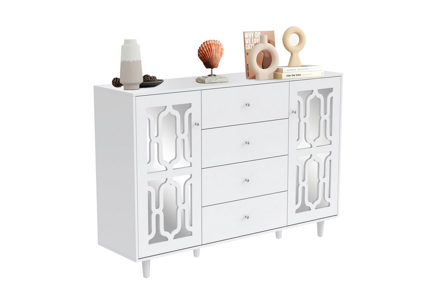 Yorbay Kommode Sideboard für Wohnzimmer, 2 Türen + 4 Schubladen, 50 kg Tragkraft Yorbay Kommode Sideboard für Wohnzimmer, 2 Türen + 4 Schubladen, 50 kg Tragkraft von Yorbay
