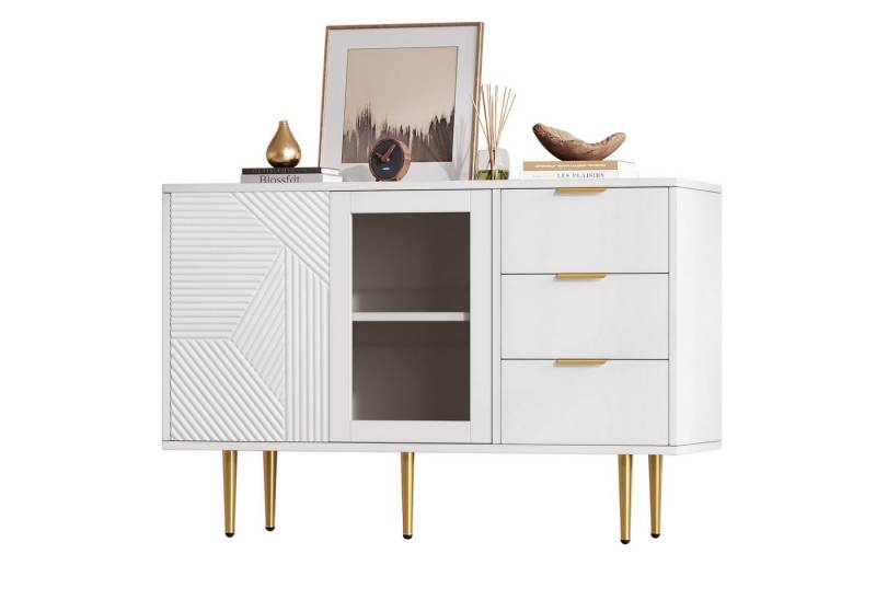 Yorbay Kommode mit 3 Schubladen und 2 Türen, Sideboard, 120 x 38 x 79.5 cm Yorbay Kommode mit 3 Schubladen und 2 Türen, Sideboard, 120 x 38 x 79.5 cm von Yorbay