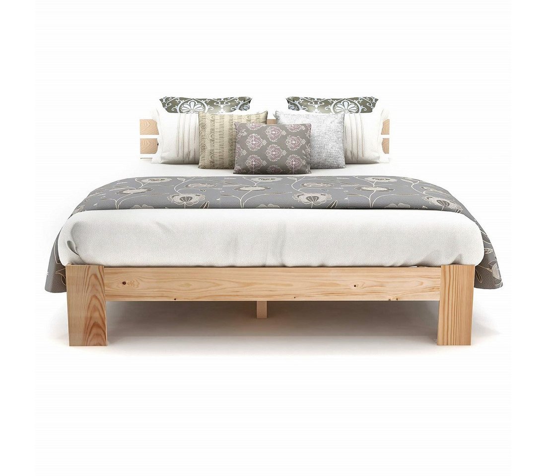 Yorbay Massivholzbett Holzbett Doppelbett 200 x 140 cm Massiv Doppelbett, aus Bettgestell mit Kopfteil und Lattenros Yorbay Massivholzbett Holzbett Doppelbett 200 x 140 cm Massiv Doppelbett, aus Bettgestell mit Kopfteil und Lattenros von Yorbay