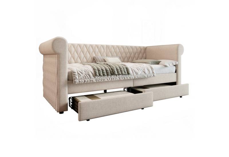 Yorbay Schlafsofa 90x200 cm,Sofabett Tagesbett mit 2 Stauraum Schubladen, mit Relaxfunktion von Yorbay
