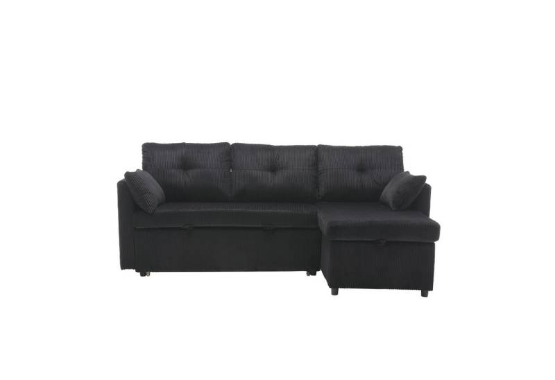Yorbay Schlafsofa Ecksofa mit Bettfunktion und Stauraum, inkl. 3 Rückenlehnen, 2 Kissen, L-förmiges Sofa Ecksofa für 3 Personen, Chaiselongue von Yorbay