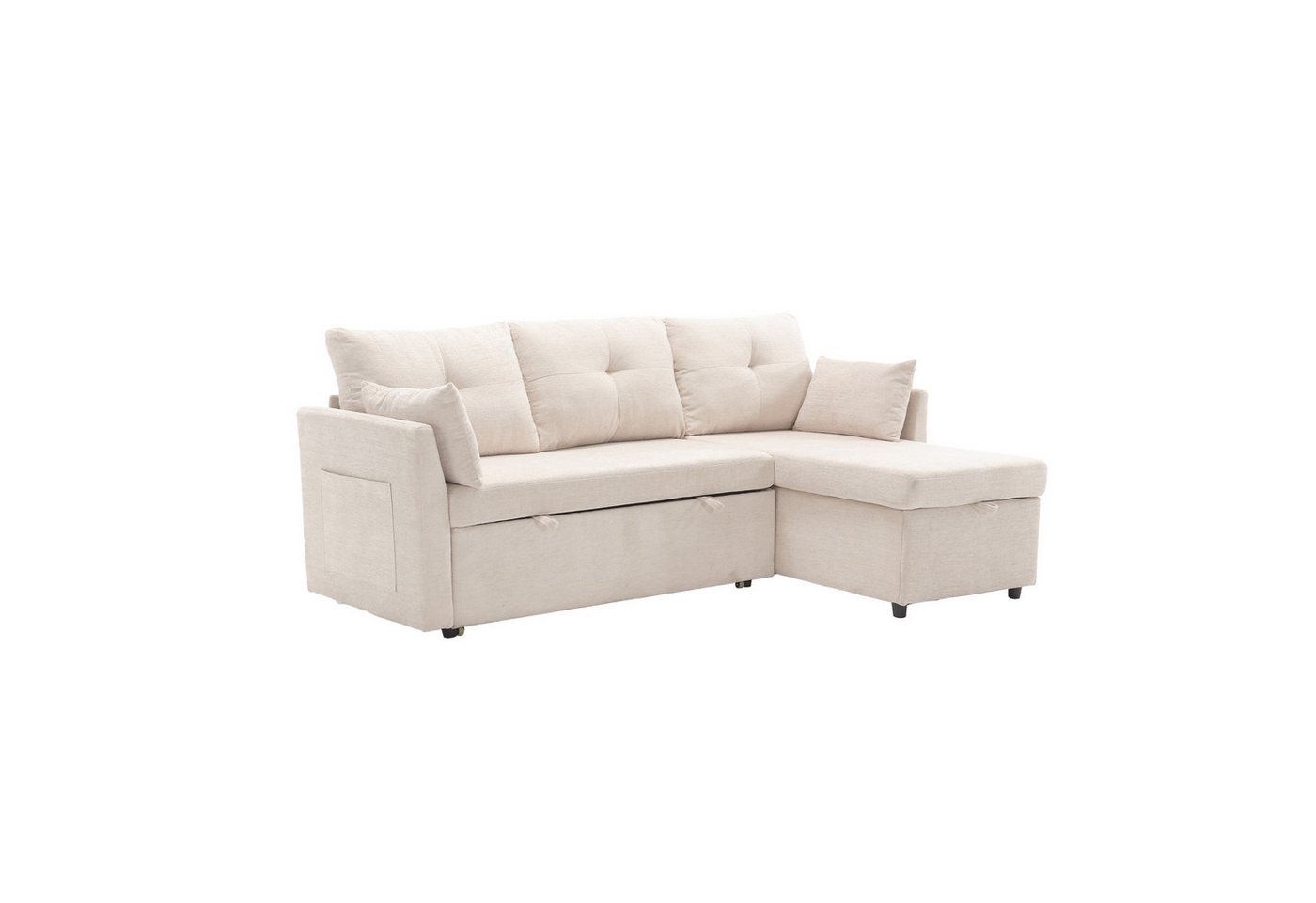 Yorbay Schlafsofa Ecksofa mit Bettfunktion und Stauraum, inkl. 3 Rückenlehnen, 2 Kissen, L-förmiges Sofa Ecksofa für 3 Personen, Chaiselongue Yorbay Schlafsofa Ecksofa mit Bettfunktion und Stauraum, inkl. 3 Rückenlehnen, 2 Kissen, L-förmiges Sofa Ecksofa für 3 Personen, Chaiselongue von Yorbay