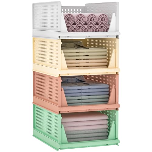 Yorbay Schubladenbox Stapelbare Kleiderschrank Organizer, Regal Aufbewahrungsbox, für Kleidung Küchen Schlafzimmer von Yorbay