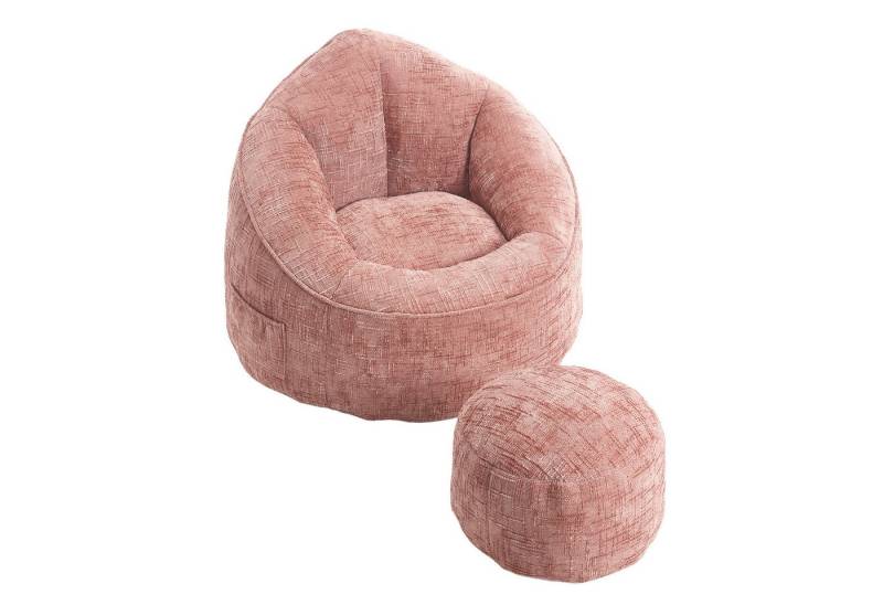 Yorbay Sitzsack Sitzsack Sitzsackstuhl mit Fußstütze, mit Schaumstoffpolsterung, Relax-Sessel für Wohnzimmer, Schlafzimmer, Büro, Leseraum von Yorbay