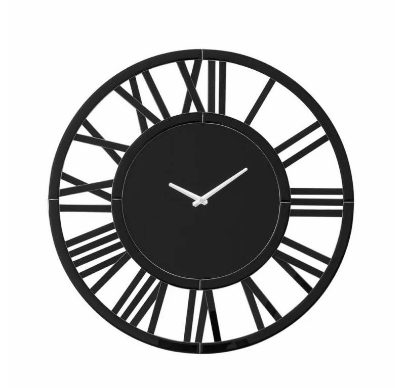 Yorbay Wanduhr Runde Spiegel-Wanduhr mit Romischen Ziffern & Holzrückwand (für Wohnzimmer, Schlafzimmer, Küche, Restaurants) von Yorbay