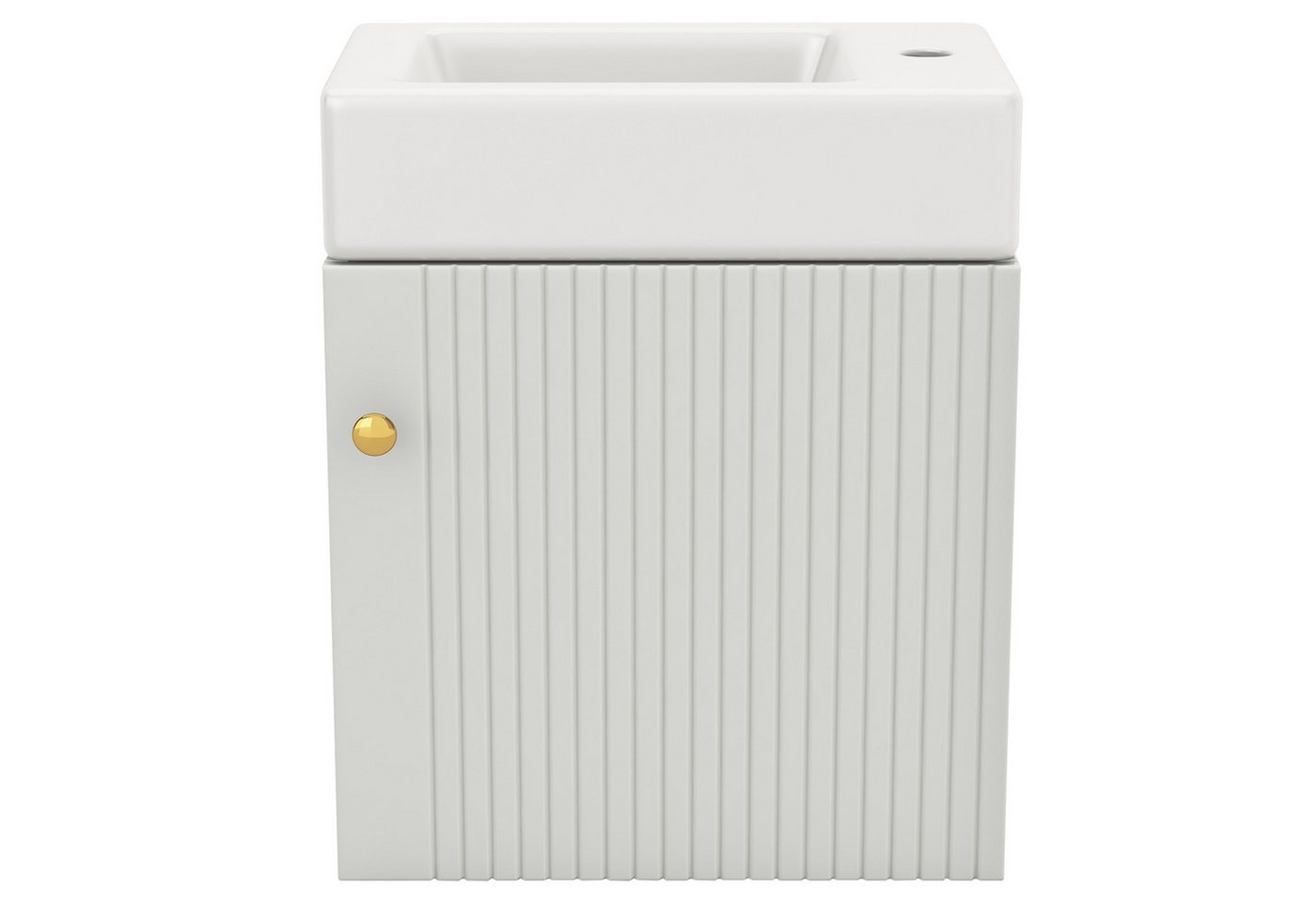 Yorbay Waschtisch Badmöbel Set mit hängendem Waschtischunterschrank (46 cm Breite, Keramikbecken), Platzsparende Badschrank-Lösung für kleine Bäder von Yorbay