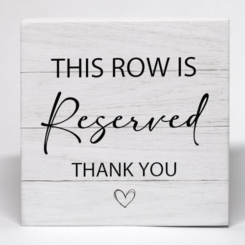 Yorhifa Holz-Schild mit Aufschrift "Reserved Seating Row" für Hochzeit, Schreibtisch, Tisch, Regal, Dekoration, reservierte Sitzschilder, Holzkiste, Blockschild für Stühle, Kirche, Kirche Yorhifa Holz-Schild mit Aufschrift "Reserved Seating Row" für Hochzeit, Schreibtisch, Tisch, Regal, Dekoration, reservierte Sitzschilder, Holzkiste, Blockschild für Stühle, Kirche, Kirche von Yorhifa