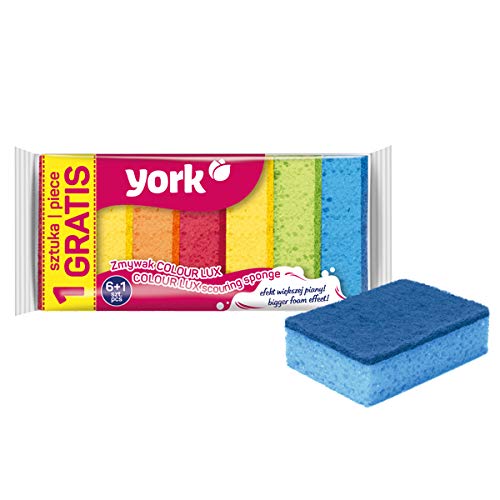 York Prestige Scheuerschwamm Colour LUX 6+1 Stück Gratis, viele Farben, Standard, 7 von York