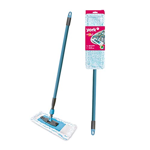 YORK Mop Płaski Power Collect z Trzonkiem, z Mikrofibry, Chłonny, do Mycia Podłogi bez Zacieków, NA Sucho i Mokro YORK Mop Płaski Power Collect z Trzonkiem, z Mikrofibry, Chłonny, do Mycia Podłogi bez Zacieków, NA Sucho i Mokro von York