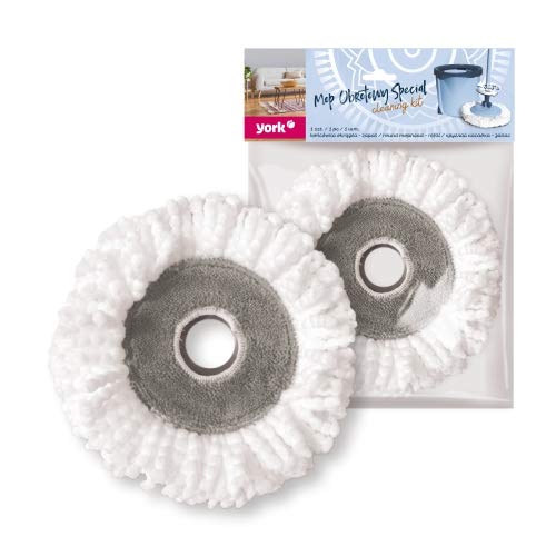York Ersatzkopf Wischmoppbezug Aus Mikrofaser Moppkopf Mikrofaserbezug Bodenwischer Ersatzbezug Bodenreinigung Für Wischmopp Special, Weiß-grau von York