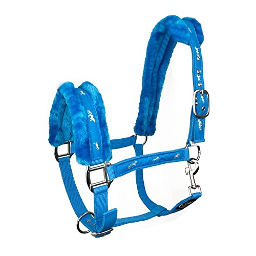 York Halfter Softy mit Plüschpolsterung Stallhalfter Pferdehalfter Teddyfleece (Pony, Babyblau) von York