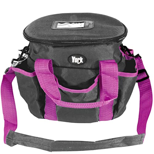 York Putztasche mit Deckel für Pferd (grau/lila) von York