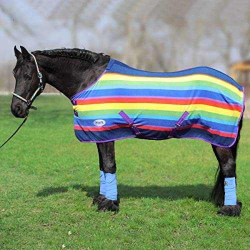 York Polarfleecedecke Abschwitzdecke Fleecedecke Pferdedecke Rainbow (155 cm) von York