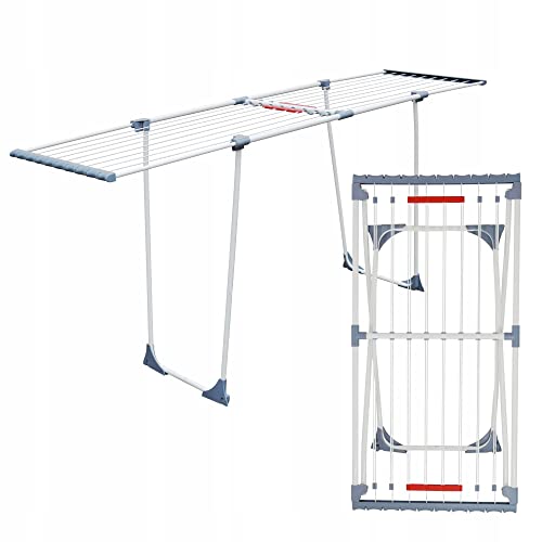 York Wäschetrockner, große Trockner mit Rollen, Wäscheständer mit Flügeln Ausziehbar, Kleinteilehalterung, Turmwäscheständer, Wäscheständer Turm, 110 x 55 x 10cm von York