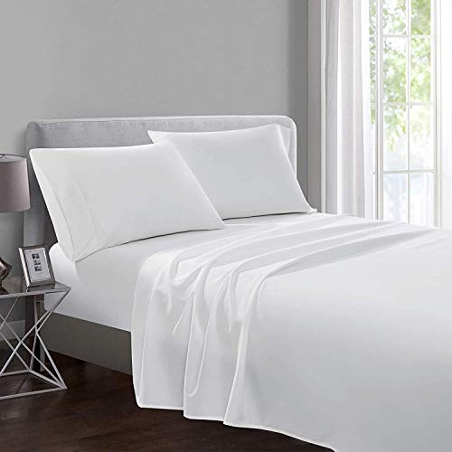 Yorkshire Bedding Bettlaken aus 100% ägyptischer Baumwolle, Hotelqualität, Fadenzahl 200, Weiß, Doppelbett (225 x 275 cm) von Yorkshire Bedding