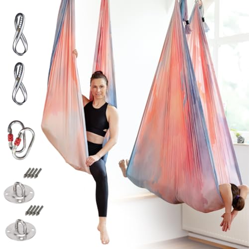 Yosana Hängematte | Komplettset inkl. Befestigung | TÜV geprüft bis 300 kg belastbar | Nylon Tuch 5m x 2,6m von Yosana