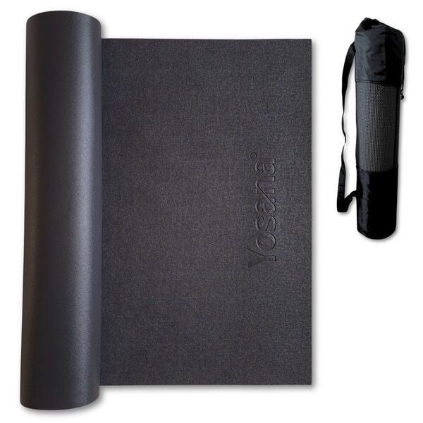 Yosana Yogamatte inkl. Tragetasche u. 7 Tage Video Kurs, Made in Germany, OEKO-TEX100 mit 100% Grünstrom hergestellt (Anthrazit) von Yosana
