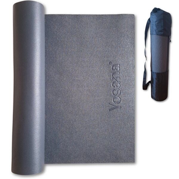 Yosana Yogamatte inkl. Tragetasche u. Yoga Video Kurs, rutschfeste OEKO-TEX100 geprüfte Yoga Matte, Made in Germany (Grau) von Yosana