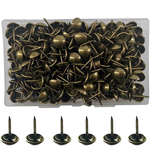 Yosawo 200 Stück Polsternägel Rundkopfnägel Thumbtacks Kopfnägel Möbel Nägel Vintage für Sessel, Möbel, Bett, Dekornagel (Bronze) von Yosawo