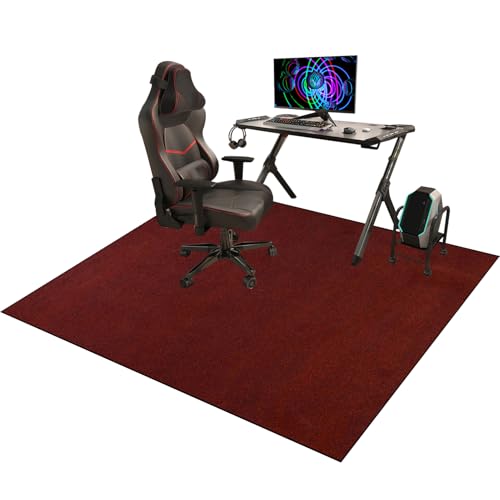 rutschfest Gaming Stuhlunterlage Bodenmatte | Stuhlunterlage | Fußbodenschutz für Bürostuhl | Bürostuhlunterlage | Bodenschutzmatte für Laminat | Parkett | Fliesen und Hartböden 120 x 140 cm von YosetomhLvey