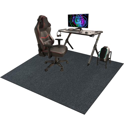 rutschfest Gaming Stuhlunterlage Bodenmatte | Stuhlunterlage | Fußbodenschutz für Bürostuhl | Bürostuhlunterlage | Bodenschutzmatte für Laminat | Parkett | Fliesen und Hartböden 130 x 150 cm von YosetomhLvey