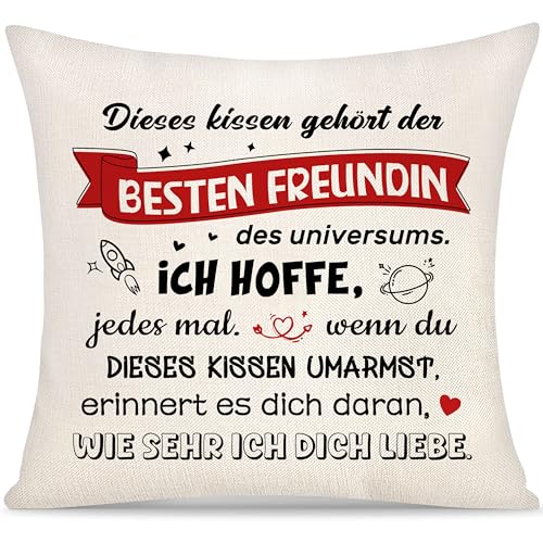Dieses Kissen Gehört der Besten Freundin Kissenbezug Geschenk für Freundin Frauen Mädchen von Freund Liebhaber Freundschaft Kissenbezug Geschenke Geburtstag von Yoskiasd